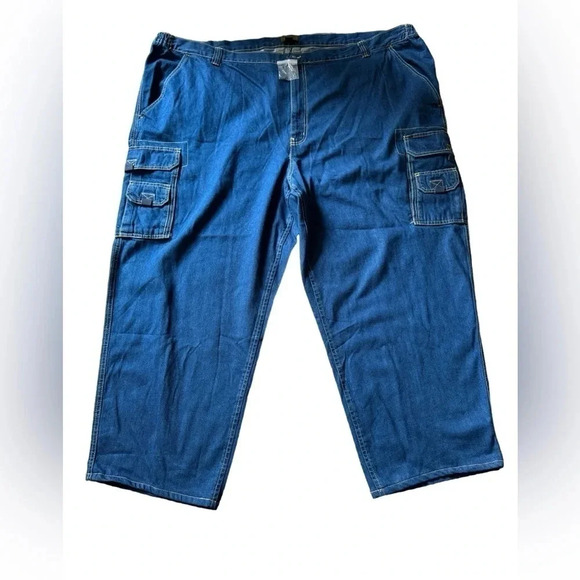 Boulder Creek Big & Tall Mens 56x38 Denim Jeans Comfort Waist Carpenter Cargo - Picture 1 of 3